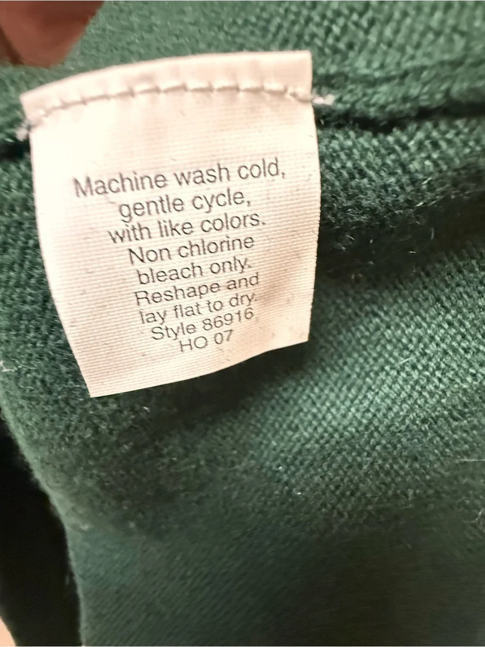 J.Crew Men’s Green Cotton Cashmere V-Neck Sweater Size XL